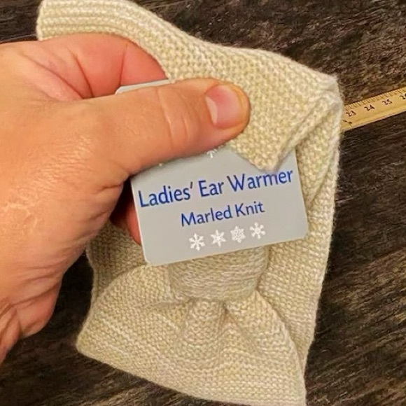 Cream Marled Knit Womens Headband Ear Warmer - Picture 5 of 5